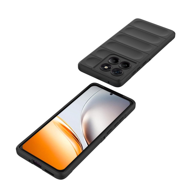 Husa telefon, pentru Motorola Edge 60 Pro 5G, Heavy Duty 3D cu dungi senzoriale Soft Silicone Full Portection Rezistent la socuri, Negru intens