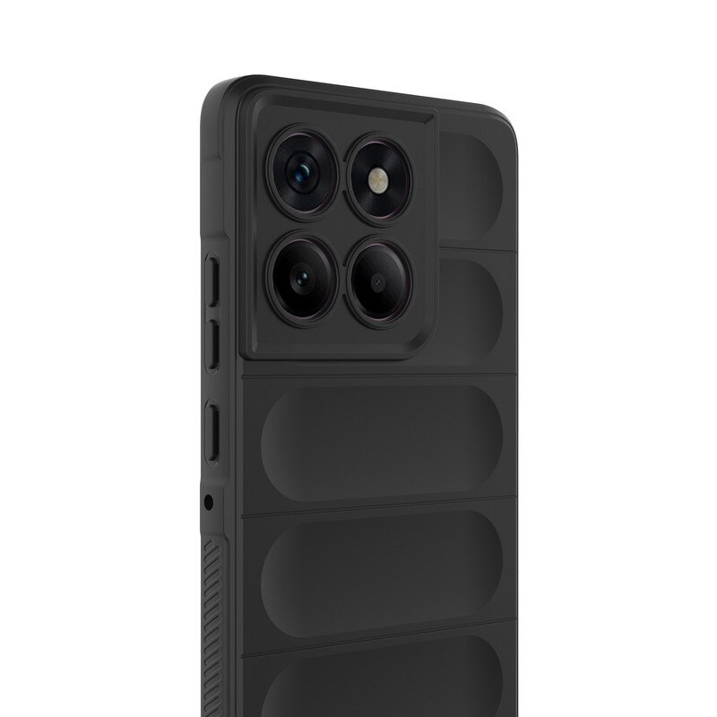 Husa telefon, pentru Motorola Edge 60 Pro 5G, Heavy Duty 3D cu dungi senzoriale Soft Silicone Full Portection Rezistent la socuri, Negru intens