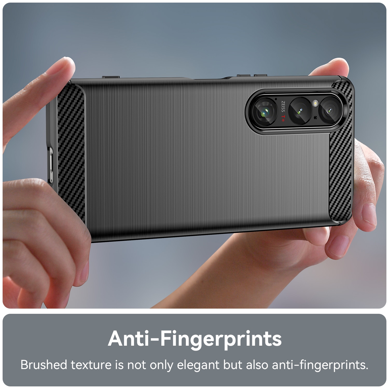 Husa telefon, pentru Sony Xperia 1 VI, De inalta calitate subtire si usoara periata confortabila TPU Soft Feel, Carbon Fiber Negru
