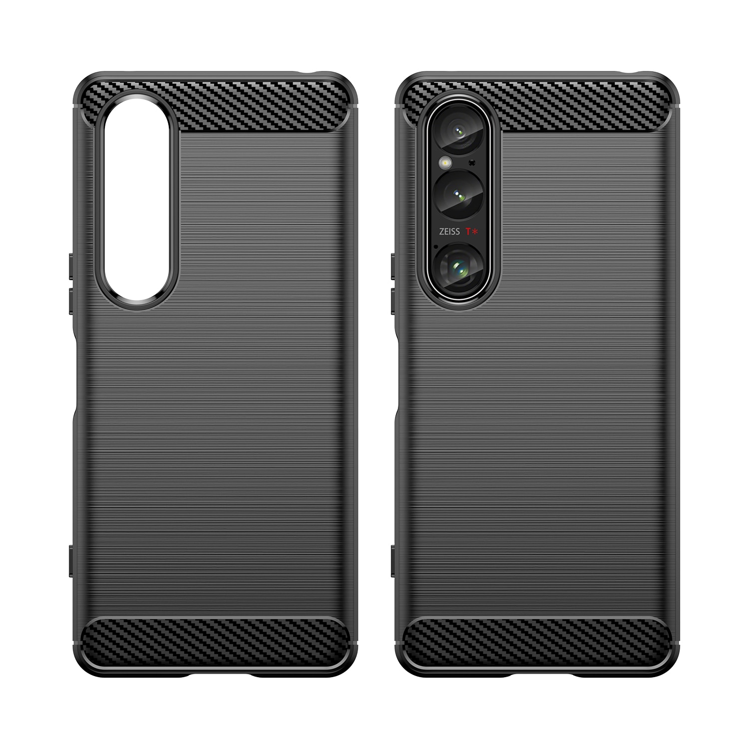 Husa telefon, pentru Sony Xperia 1 VI, De inalta calitate subtire si usoara periata confortabila TPU Soft Feel, Carbon Fiber Negru
