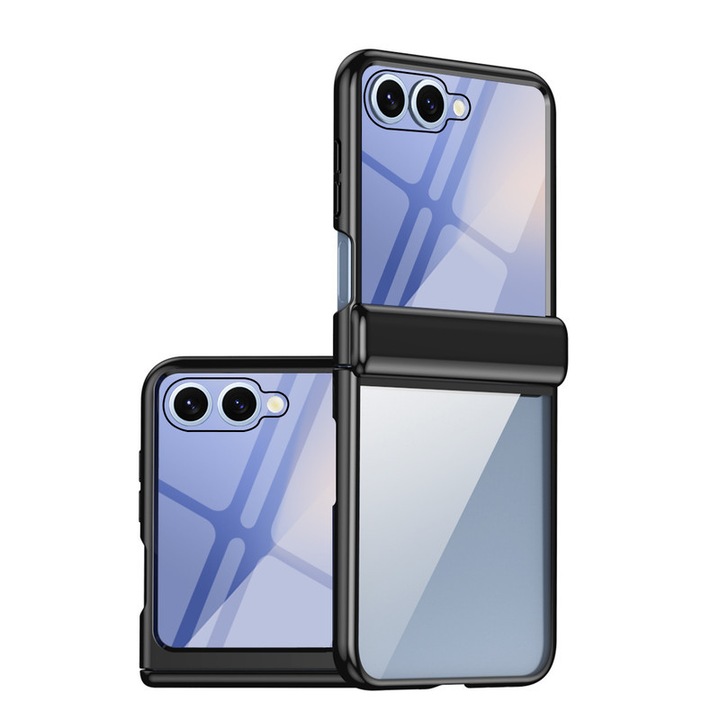 Husa telefon compatibila Samsung Galaxy Z Flip 7, Esther Beauty®, cu Bumper TPU, SuperLithe, Antisoc, Ultra Protection Tech, Policarbonat, Negru