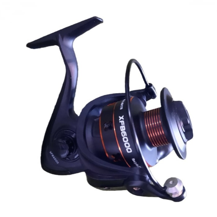 Mulineta pescuit, XFB 4000, frana frontala micrometrica multidisc, tambur din aluminiu, 6 rulmenti inox, multi stop, raport 4.7:1, capacitate tambur 0.34mm/220m