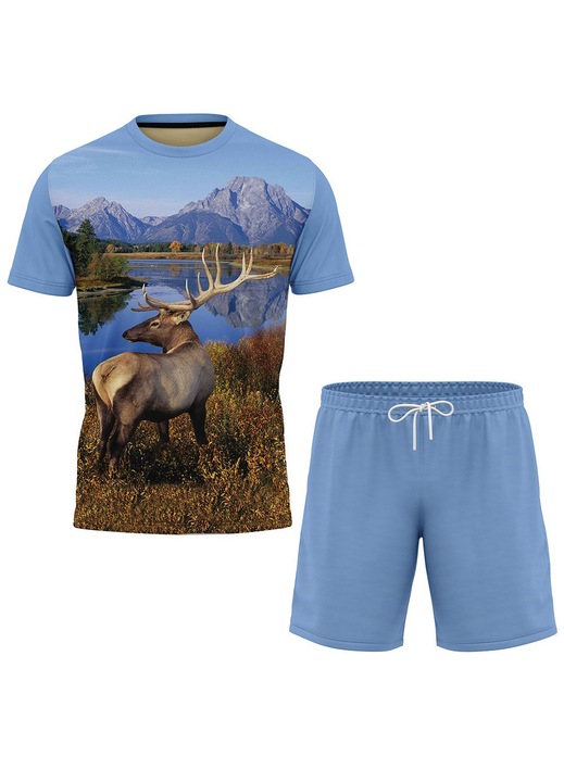 Szarvas rövidnadrág és póló szett 35.32, 2 darabos, többszínű