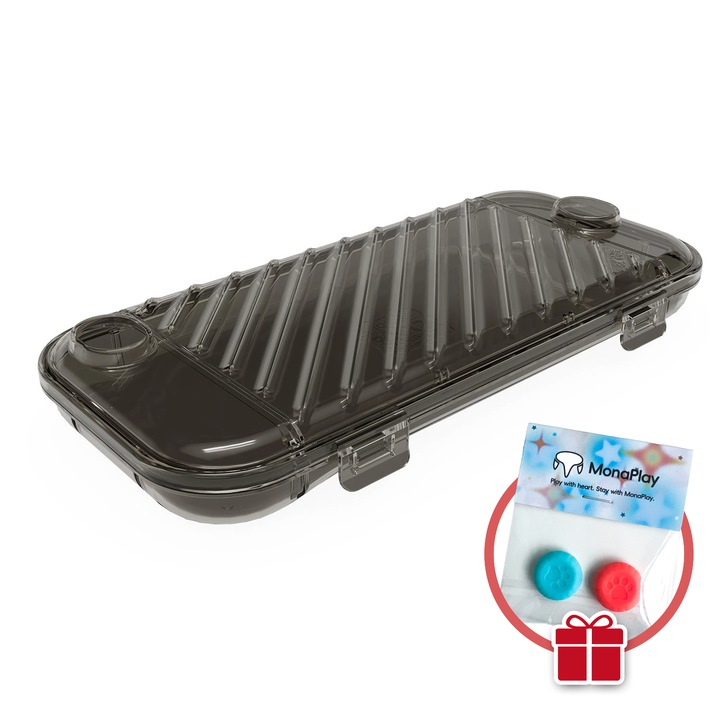 Husă protecție Nintendo Switch 2, Omelivon, grea și rezistentă, neagră, dimensiuni 286x137x41mm, include capace joystick