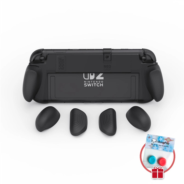 Husa de protectie Nintendo Switch 2, Omelivon, Skull & Co. Greu si rezistent la zgarieturi, manere interschimbabile, Design Ergonomic, Negru
