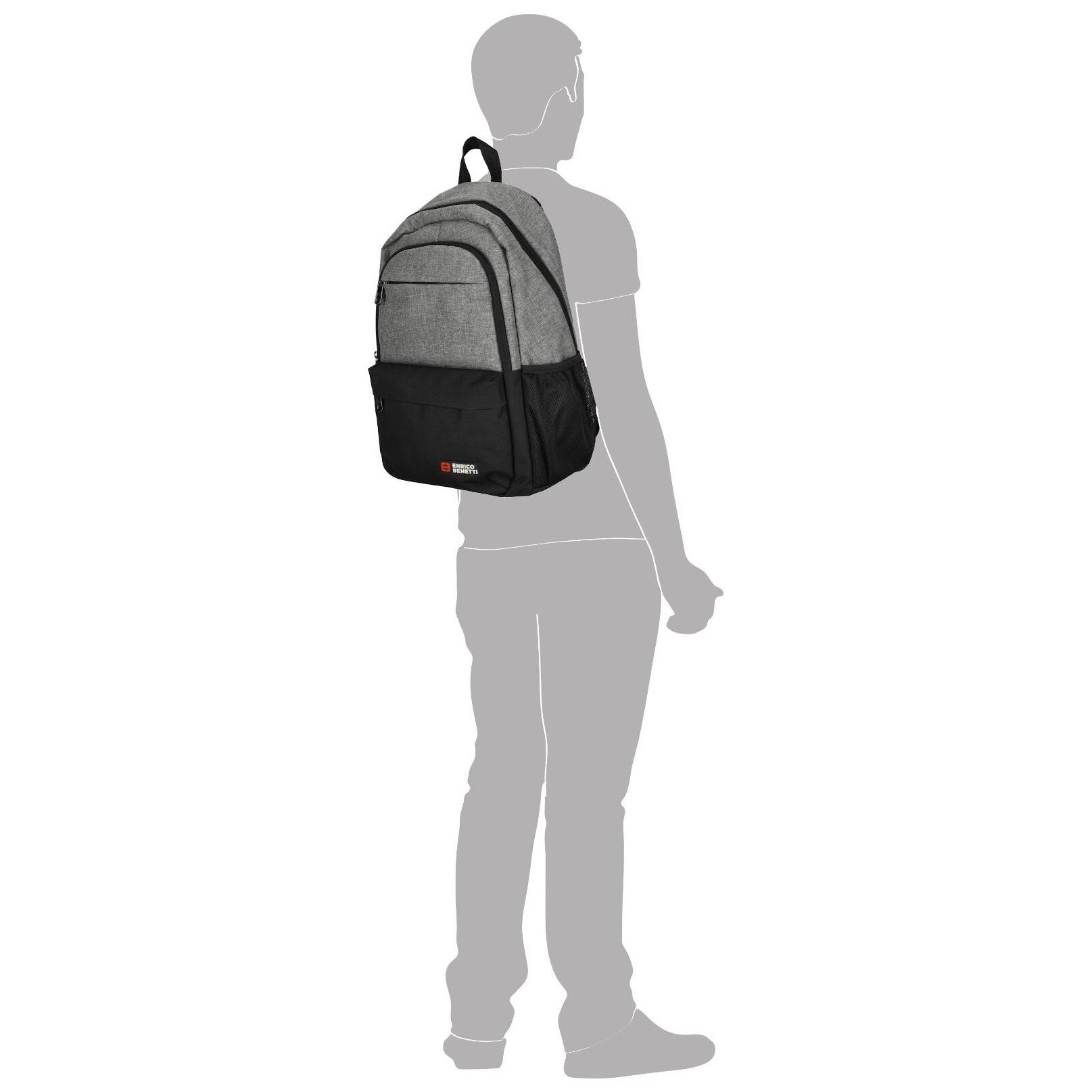 Enrico benetti hamburg notebook backpack 23 l light grey