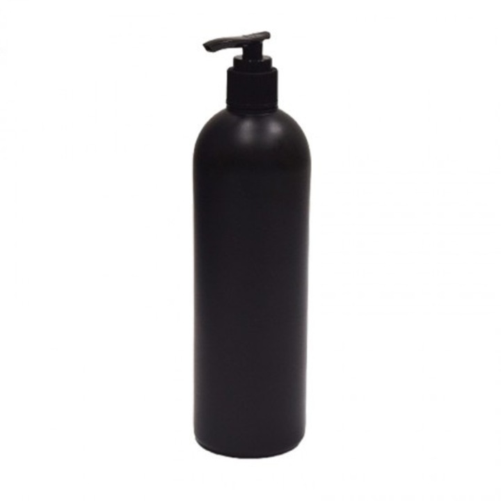 Recipient cosmetic flacon negru cu pompa dozatoare, 500ml