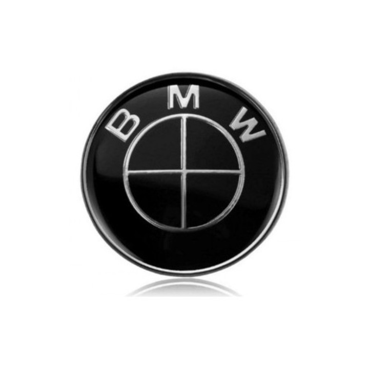 BMW embléma a motorháztetőre vagy a csomagtartóra 82 mm-es fekete