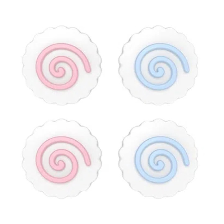 Set 4 Bucati Thumb Grip Omelivon pentru Nintendo Switch 2, Antialunecare, Protectie 360, Alb