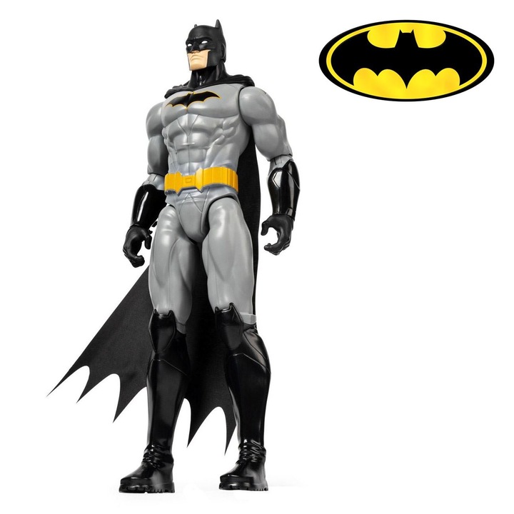 Figurină Batman, 30cm, capacă textilă, 11 articulații mobile, Spin Master