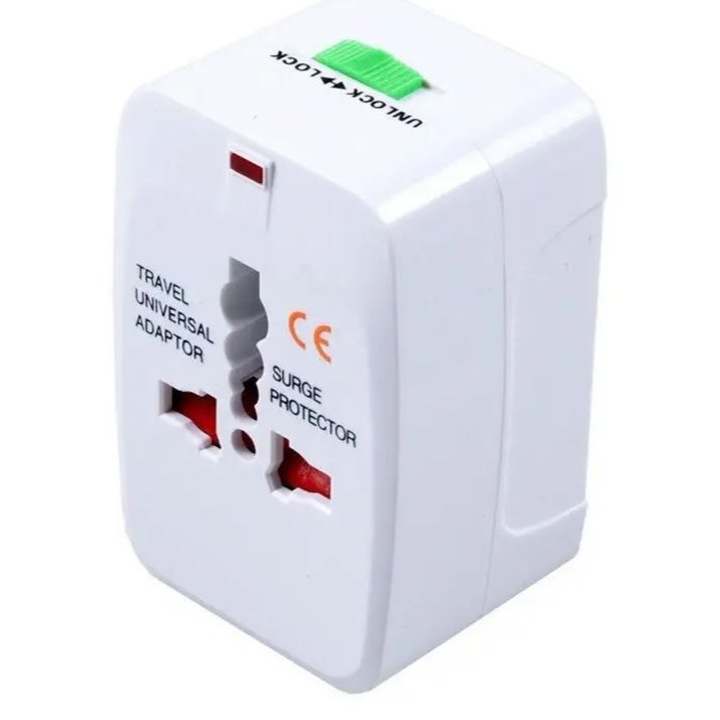 Adaptor universal de calatorie, all in one world pentru AU/UE/UK/SUA, LRTM, Alb