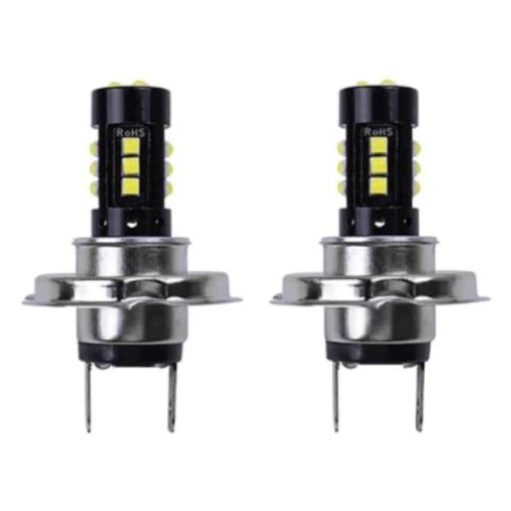 2 db-os LED autóizzó készlet H7, 12V, 15 SMD LED, 80W/készlet, Fehér fény 6000K, 8000Lm