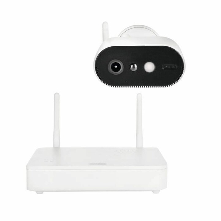 Камера за видеонаблюдение ABUS, бяла, инфрачервена технология, 12V, комплект с 2 акумулаторни литиево-йонни батерии