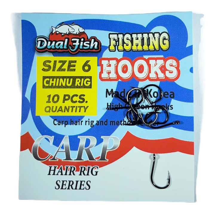 6-os számú horgok, CHINU RIG kód, 10 darab/zsák, Dual Fish
