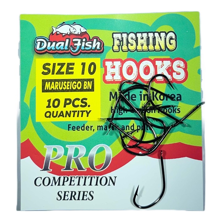 10-es számú horgok, MARUSEIGO kód, 10 darab/csomag, Dual Fish