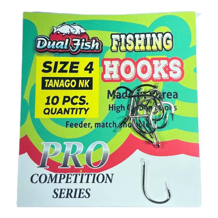 4-es számú horgok, TANAGO NK kód, 10 darab/csomag, Dual Fish