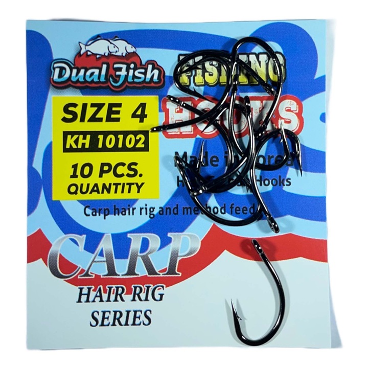 4-es számú horgok, kód: 10102, 10 darab/csomag, Dual Fish