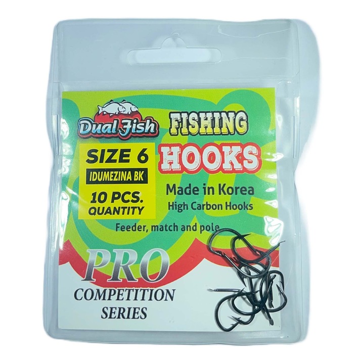 6-os horgok, IDUMEZINA BK kód, 10 darab/csomag, Dual Fish