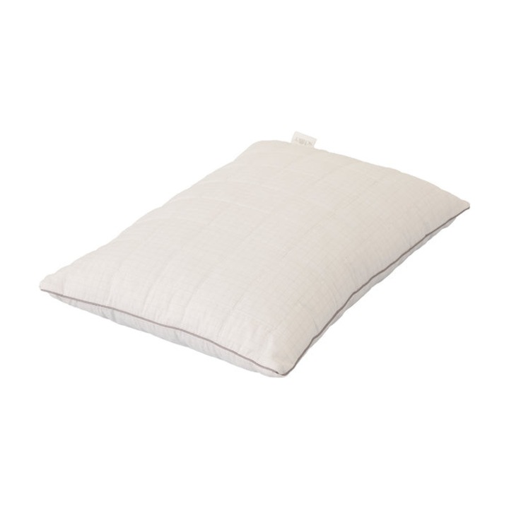 Nordic Schiller stresszoldó párna antisztatikus szénszállal, puha poliészter töltettel, légáteresztő és 40°C-on mosható, hipoallergén, alaktartó és nedvességszabályozó, makulátlan fehér, 900g, standard méret