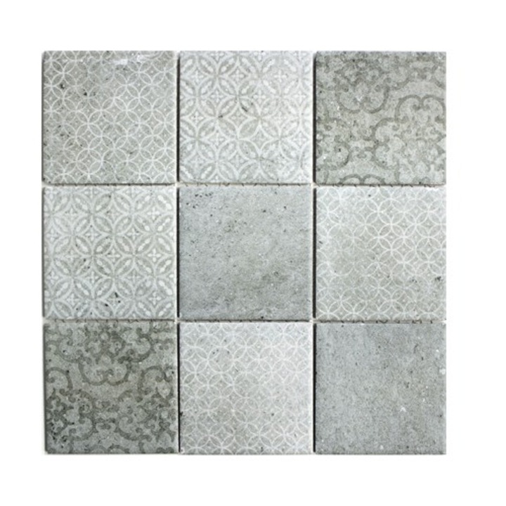 Gresie ceramica Englass, gri, 30x30cm, mozaic, model modern, rezistenta la temperaturi ridicate si apa