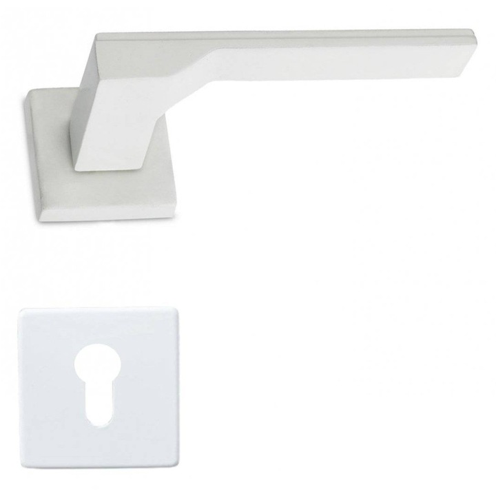 Manere usi TIFFANIS, alb mat, rozeta yala