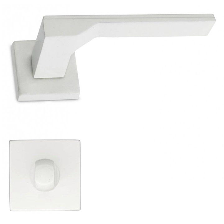 Manere usi TIFFANIS, alb mat, rozeta WC