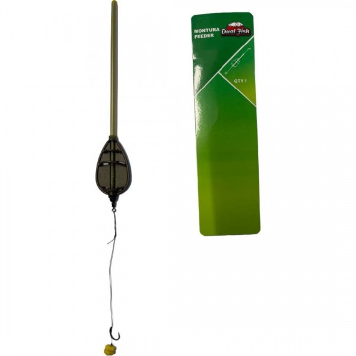 Method feeder szerelék 1-es bottal, 60 GR, 4-es horoggal, Dual Fish