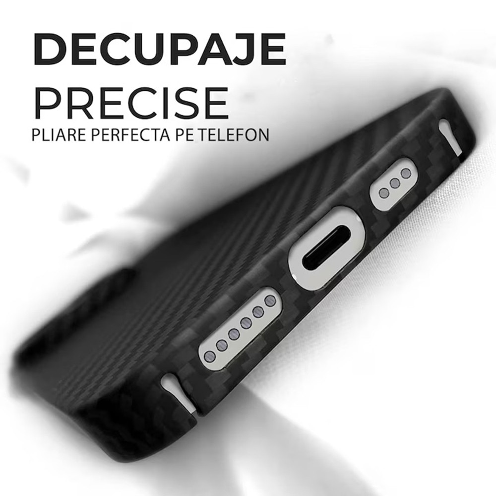 Husa premium pentru iPhone 17 Air Aramid Fiber Ultra-Thin cu MagSafe - negru