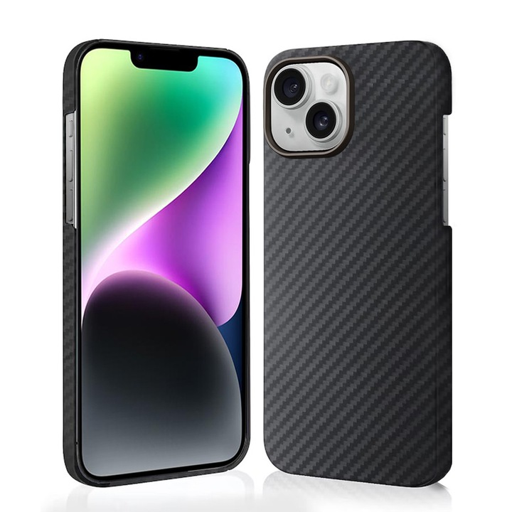 Husă pentru telefon, Stef's Cat, Aramid Fiber MagSafe, Metal, Negru