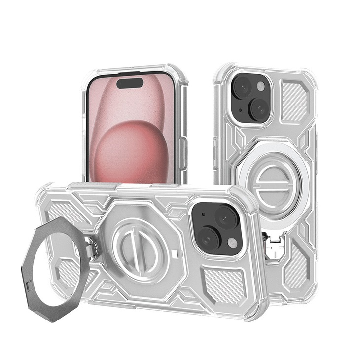 Husa pentru iPhone 15, Policarbonat TPU, Techsuit, Alb