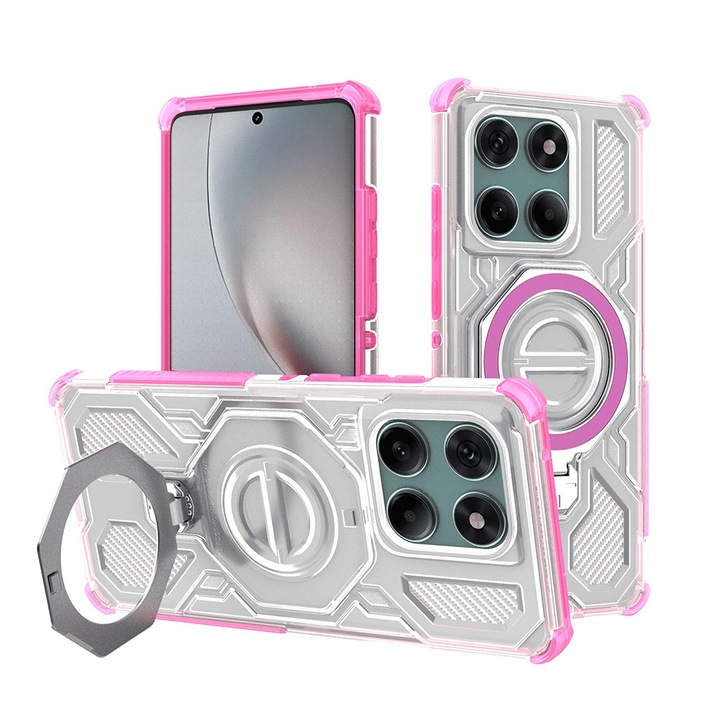 Husa pentru Motorola Edge 60 Fusion / Motorola Edge 60, Policarbonat TPU, Stef's Cat, Roz