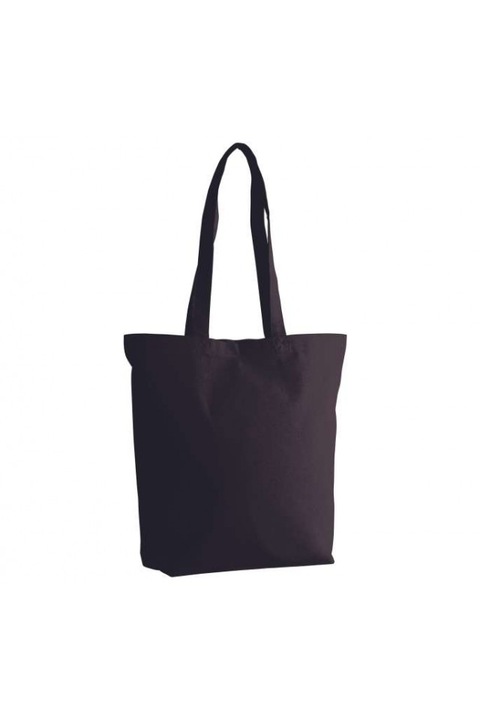 Geanta de cumparaturi din bumbac, 42x40x12cm, Kimood KI0252, Black, Universal