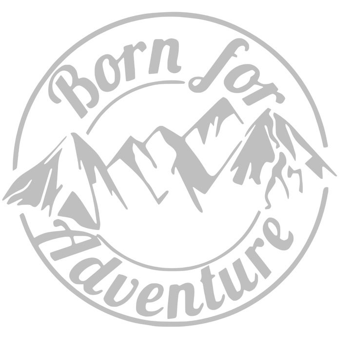 Sticker Off Road, Born to Adventures, gri, 20 cm