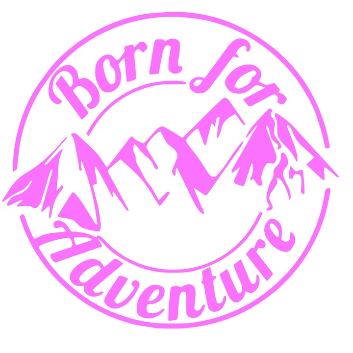 Sticker Off Road, Born to Adventures, roz, 20 cm