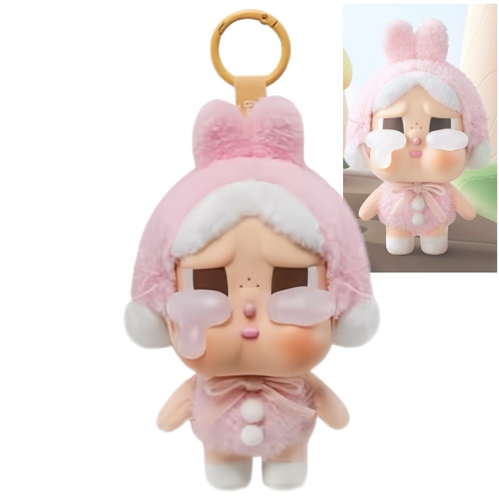 Jucarie de plus, CryBaby, Breloc de plus, moale si confortabil, dragut, Cel mai bun cadou pentru copii sau prieteni, Roz