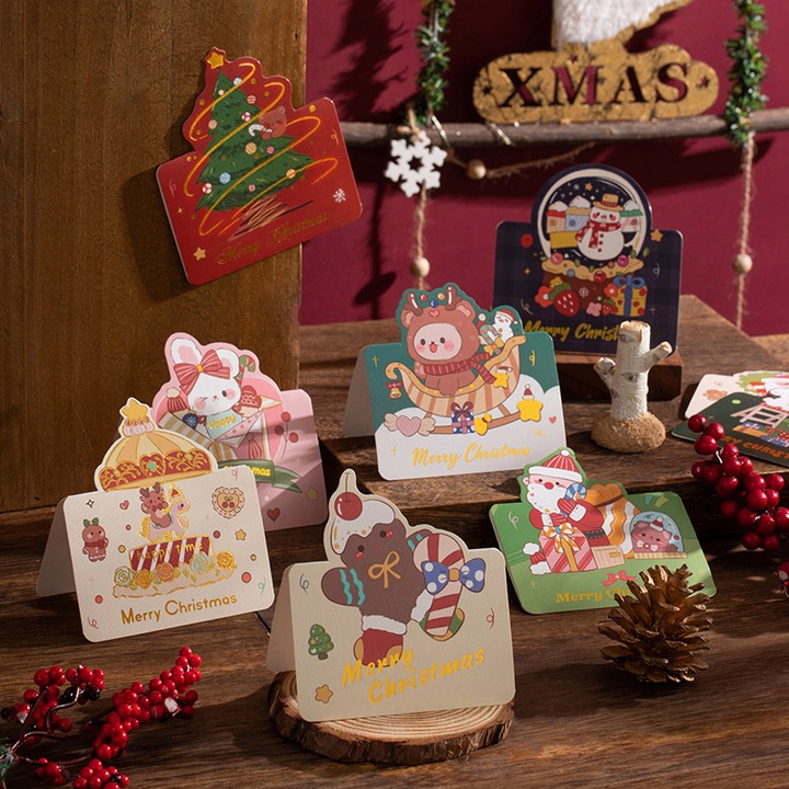 Set felicitari aurii cu folie, 5 modele, 25 felicitari cu plicuri, design versatil pentru ocazii diverse