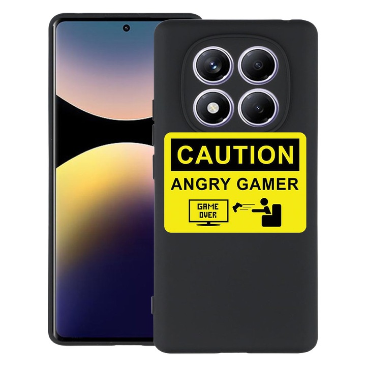 Husă telefon BestCase, design Angry Gamer, TPU mat, ultra slim, pentru Xiaomi Redmi Note 15 Pro Plus 5G