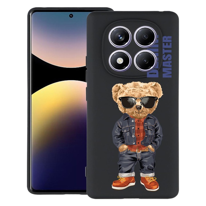 Husă pentru telefon, BestCase, TPU mat, design denim master Teddy Bear, ultratină, pentru Xiaomi Redmi Note 15 Pro Plus 5G