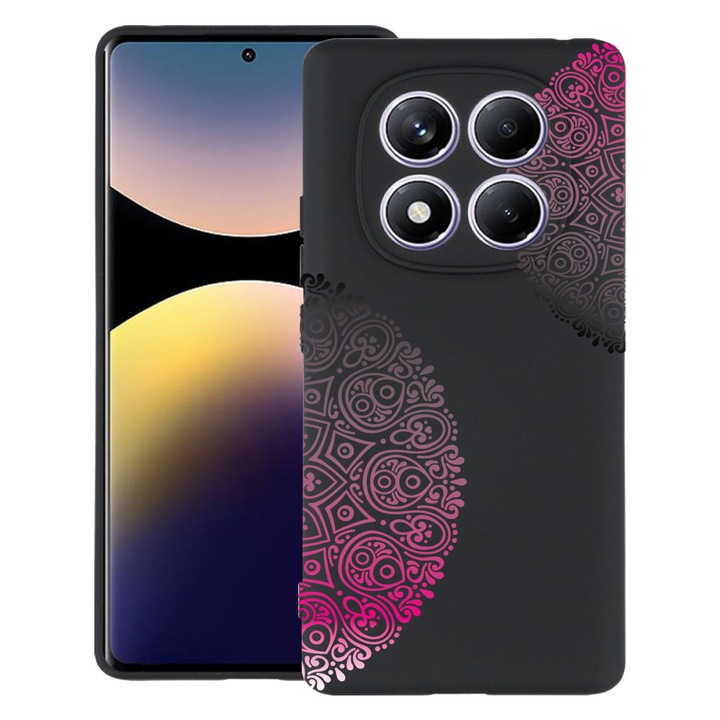 Силиконов калъф BestCase за Xiaomi Redmi Note 14 Pro 4G, Lace, Slim SIlicon 0.8MM, Camera Protection, Black, 1997856 B 92