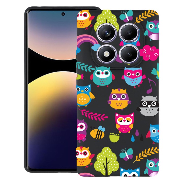 Husa pentru telefon, BestCase, Design Owl, TPU mat ultra slim, multicolor, pentru Xiaomi Redmi Note 15 Pro Plus 5G