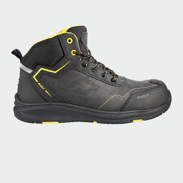 Bocanci înalți de lucru cu bombeu Bwolf PHOENIX Hi S3S, culoare Negru, mărime 36
