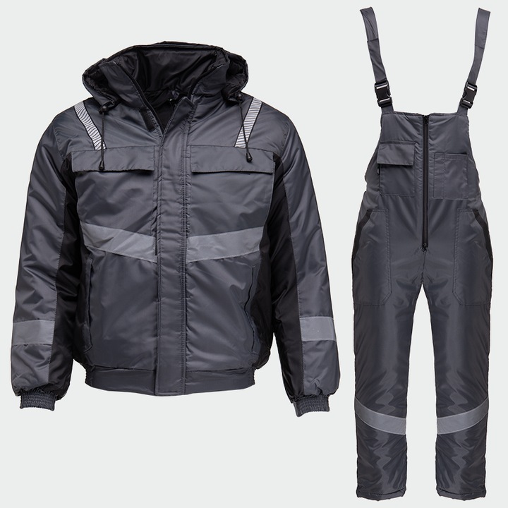 Зимен работен комплект ATOM Set, цвят Светлосив, размер L