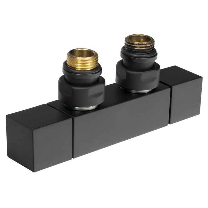 Комплект отоплителни аксесоари, Sapho, гнездо за вентил, 50 мм, матово черно, 1600 кг