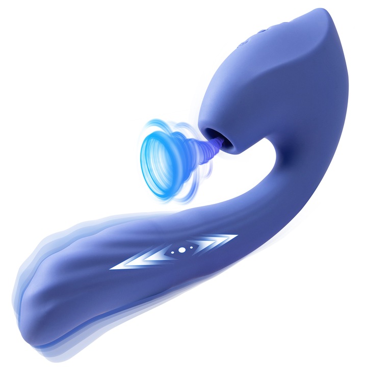 Вибратор QUZAR 3в1 движ. 7 режима импулси 10 вибрации 10 смукания 14x3cm