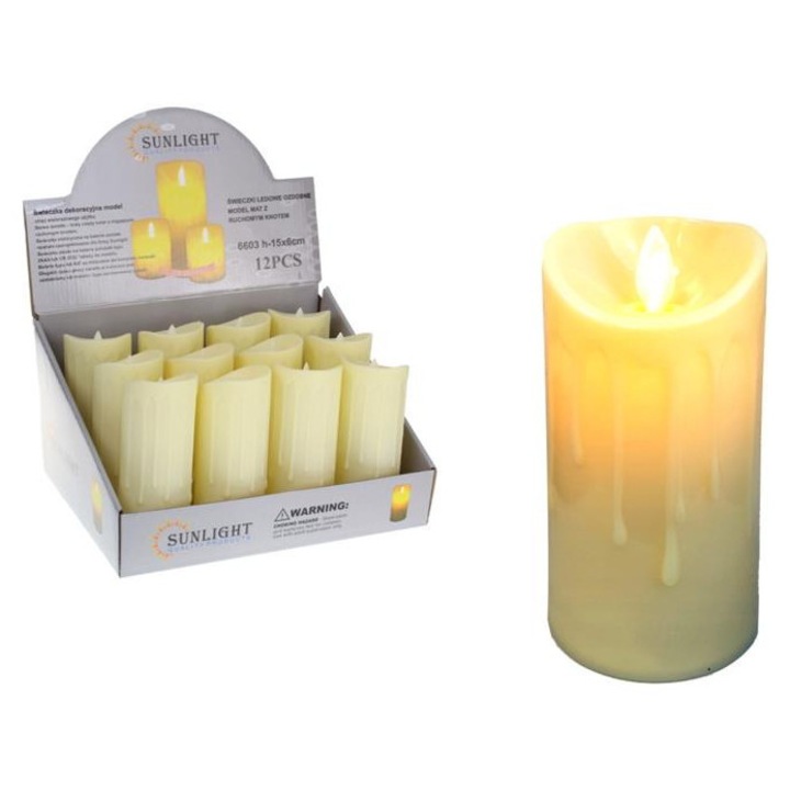Комплект от 12 LED свещи с подвижен пламък, 7&7, 8x6 см