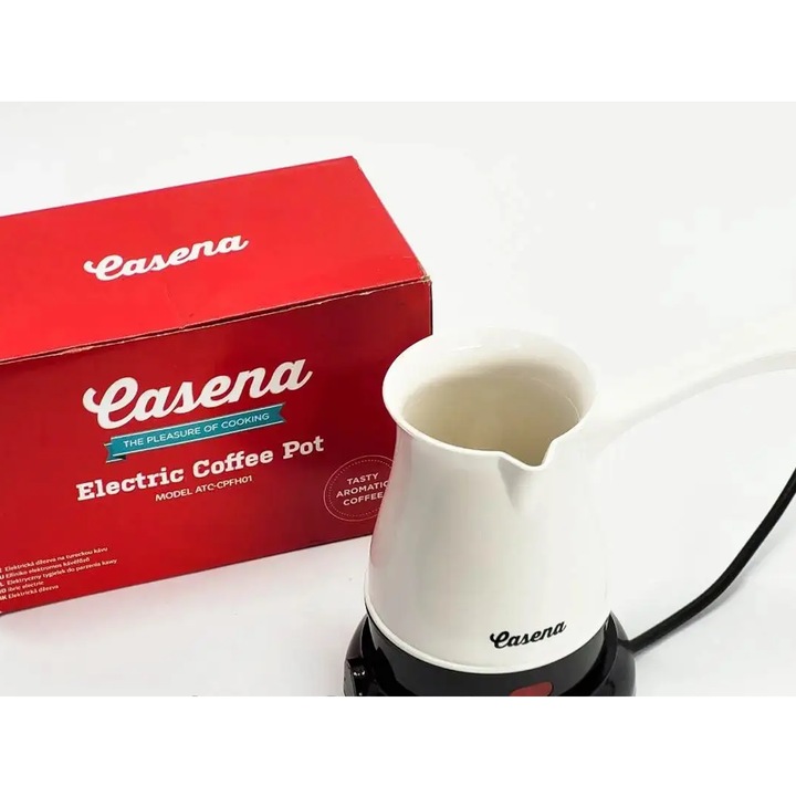 Ibric electric Casena, 500ml, plastic alb, 600W