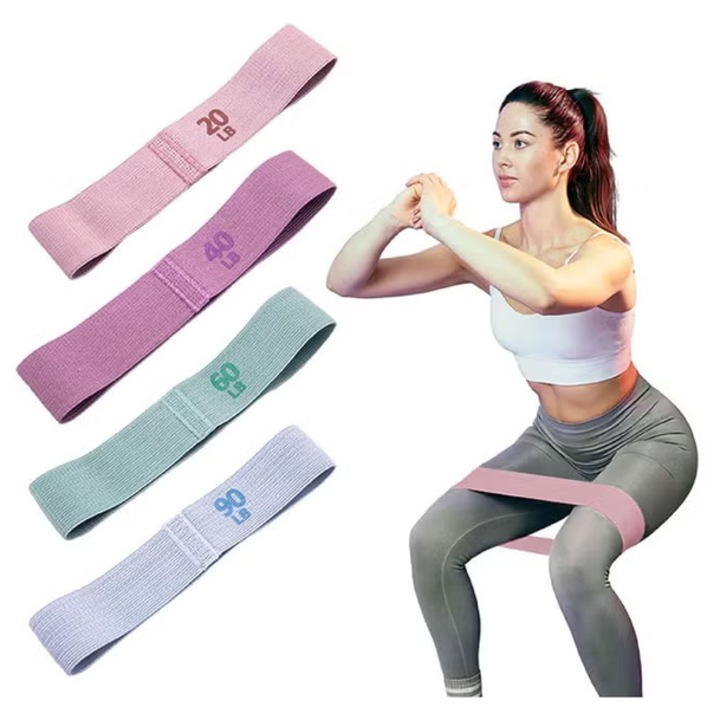 Комплект от 4 ластика за упражнения, TodyJeyHo, 4 нива на съпротивление, противоплъзгащ дизайн, многоцветен