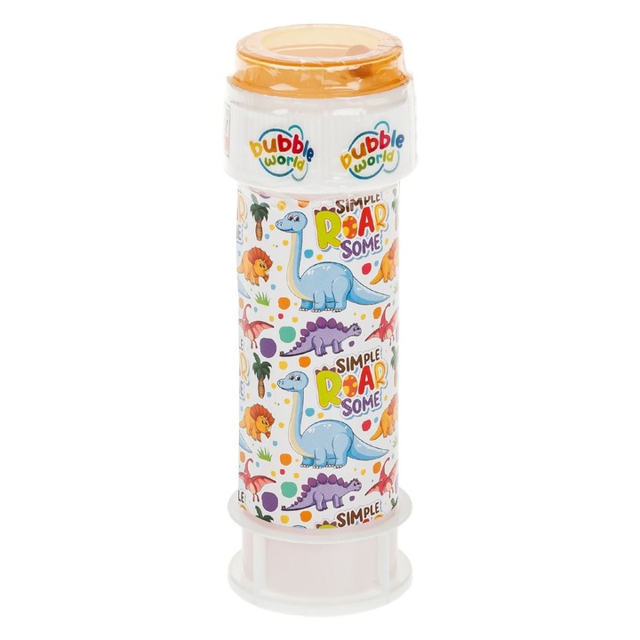 Jucarii Baloane de Sapun, Bubble World, Dinozauri, Sticle Multicolor, Capacitate 60ml, COMSTO IT & E- COMMERCE ®