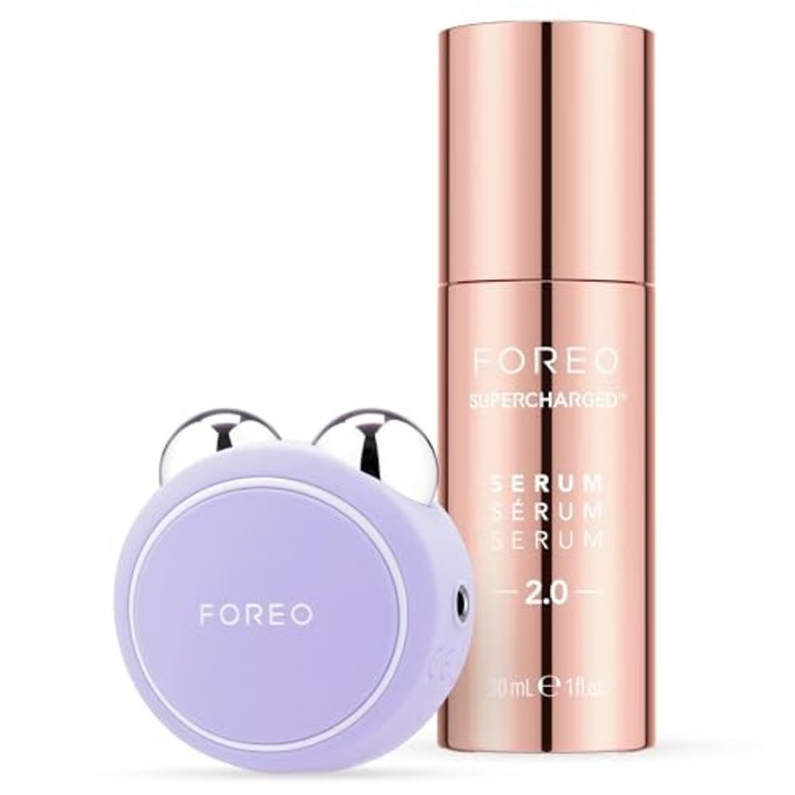 Dispozitiv facial cu microcurenti pentru fermitate + Serum 2.0 – set BEAR™ mini Firm & Fabulous, 30 ml