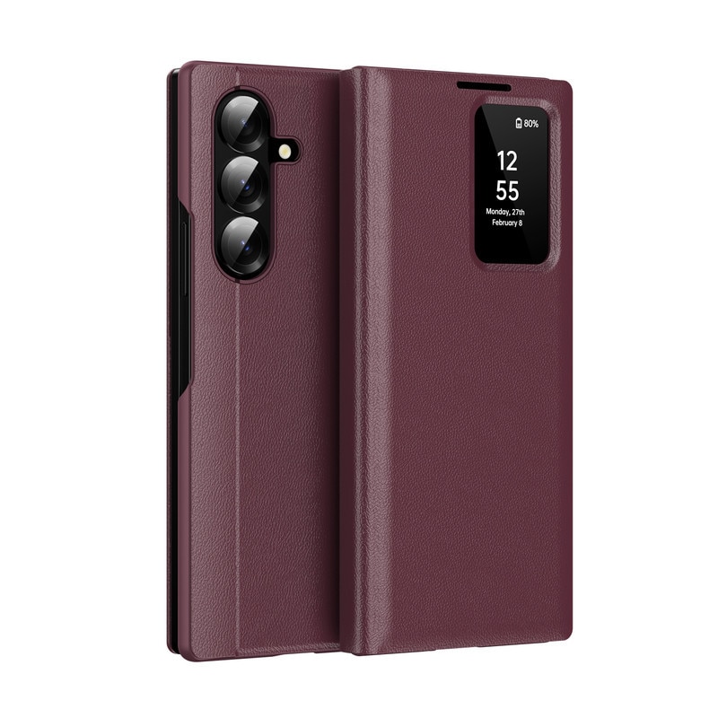 Husa compatibila cu Husa Samsung Galaxy Z Fold7, Esther Beauty®, Plic Protectie Completa din Piele PU cu Sloturi Carduri - Rosu